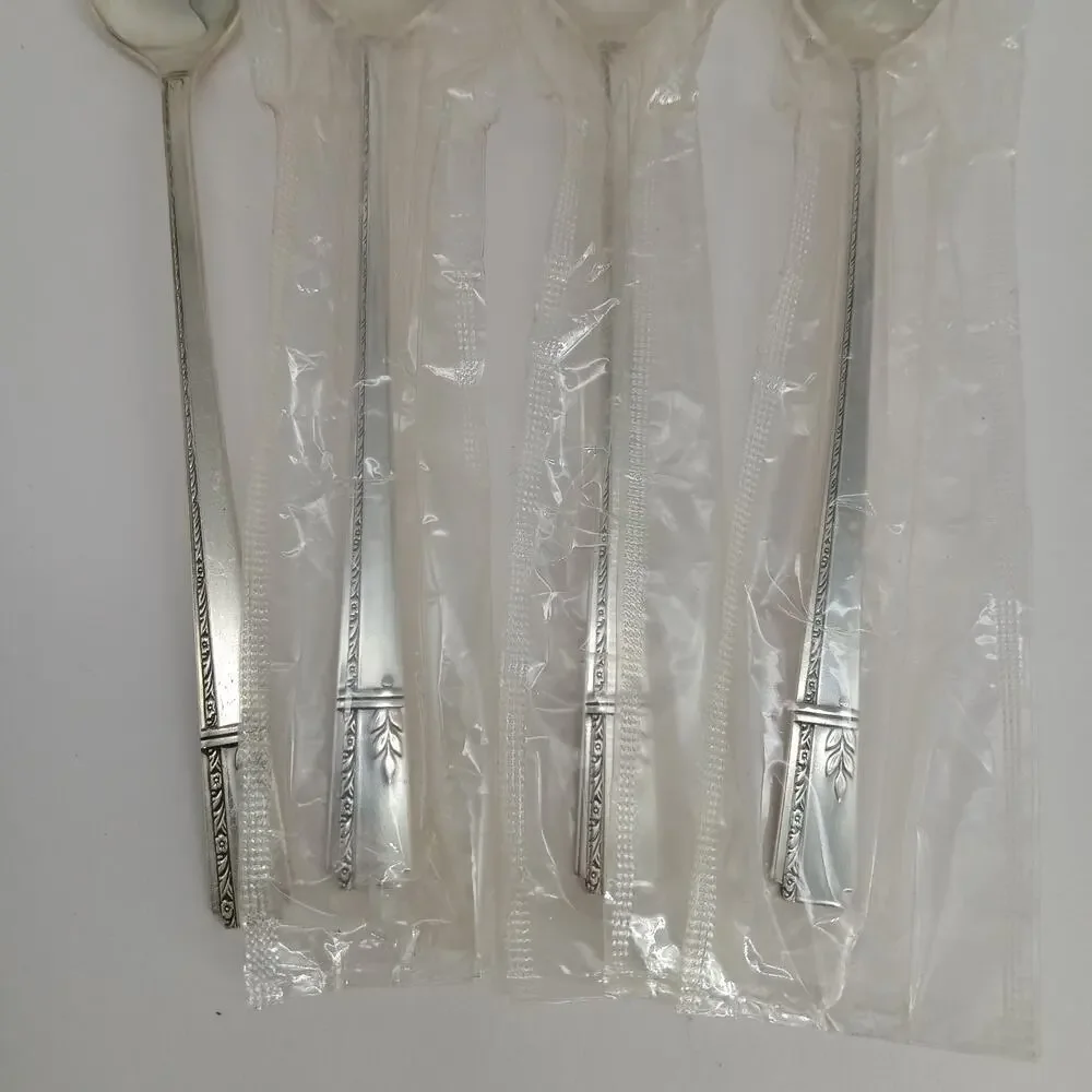 4X LH Tsp Oneida Prestige GRENOBLE Silverplate Long Handled Tea Malt Teaspoons